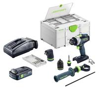 Festool TPC 18/4-Basic-Set: taladro atornillador a batería de 18 V, 75 Nm, sin escobillas + 1 batería de 4,0 Ah + cargador + Systainer