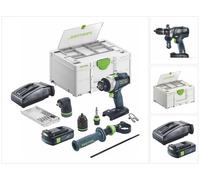 Festool TPC 18/4 I-Basic-Set taladradora de percusión sin cable 18 V 75 Nm sin escobillas + 1x batería recargable 3,0 Ah + cargador + systainer
