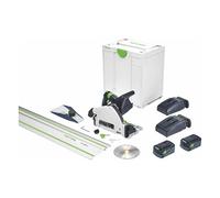Festool TSC 55 Sierra de Inmersión Inalámbrica 55 mm KEBI-Plus/XL-FS | Kit completo con 2 baterías 18 V, 2 cargadores, riel guía FS 1400/2 y Systainer SYS3