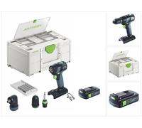 Festool TXS 18-Basic-Set Taladro atornillador a batería 18 V 40 Nm sin escobillas + 1 batería 3,0 Ah + Systainer - sin cargador