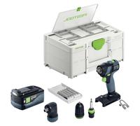 Festool TXS 18-Basic-Set Taladro atornillador a batería 18 V 40 Nm sin escobillas + 1 batería 5,0 Ah + Systainer - sin cargador