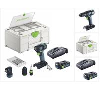 Festool TXS 18-Basic-Set Taladro atornillador a batería 18 V 40 Nm sin escobillas + 1x batería 3,0 Ah + cargador + Systainer