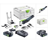 Festool VECTURO OSC 18 E-Basic Set Oscilador sin cable 18 V Starlock Max Brushless + 1x batería 3,0 Ah + cargador + juego de accesorios de 7 piezas + systainer