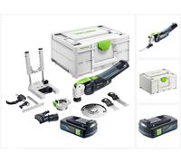 Festool VECTURO OSC 18 E-Basic Set oscilador sin cable 18 V Starlock Max Brushless + 1x batería recargable 3,0 Ah + juego de accesorios de 7 piezas + Systainer - sin cargador