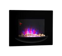Feuerschale 2000W 66cm Chimenea Eléctrica de Pared Negro