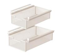 FewNvWa Juego de 2 Cestas de Almacenamiento para debajo de Estantes con Organizador de Cajones, Versátiles para La Escuela, La Oficina, La Mesa de La Cocina, 35x38x12cm45x38x12cm