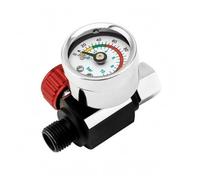 FewNvWa Válvula Reguladora de Presión de Aire con Indicador Visual Salida Metálica Firme Perilla con Borde Antideslizante Visor Numérico Impreso Adecuada para, Rojo, Rojo
