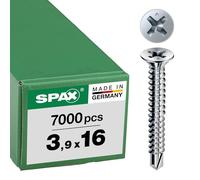 FEX-A, 3,9 x 16 mm, 7000 unidades, rosca gruesa, cabeza avellanada, ranura en cruz H2, punta de perforación, WIROX, control a máquina - 1401470390168K1