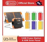 FF Flashfish A101 230V Mini central eléctrica portátil 120W 97.68Wh con panel solar 60W Batería Generador solar Banco de energía en avión 230V EU and Panel