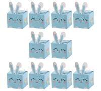 FGDTREE 10 elegantes cajas de golosinas temáticas de Pascua con orejas de conejo para suministros de fiesta infantil y fiesta de Pascua