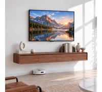 FGNIXLN Mueble de TV de Madera Maciza,160-240CM Mueble de TV Flotante, Mueble Bajo de Pared para TV, Adecuado para el Salón y el Dormitorio（Nogal 220CM）