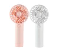 FGNS 2 Piezas 0 4 piezas Mini Ventilador de Mano a Batería con Batería Lition, Ventilador Personal Alimentado por USB, 3 Velocidades, Flujo de Aire Mejorado, Ventilador de Bolsillo Silencioso Recargab