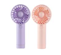 FGNS 2 Piezas 0 4 piezas Mini Ventilador de Mano a Batería con Batería Lition, Ventilador Personal Alimentado por USB, 3 Velocidades, Flujo de Aire Mejorado, Ventilador de Bolsillo Silencioso Recargab