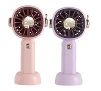 FGNS. (2 Piezas) Ventilador de mano con soporte, Ventilador de Bolsillo con 3 Velocidades, Batería Lition ventilador portátil, Mini ventilador recargable USB, Ventilador personal a batería para oficin