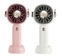 FGNS. (2 Piezas) Ventilador de mano con soporte, Ventilador de Bolsillo con 3 Velocidades, Batería Lition ventilador portátil, Mini ventilador recargable USB, Ventilador personal a batería para oficin