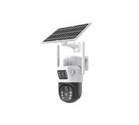 FGNS Cámara Solar 4G LTE de Tarjeta SIM, Cámara de videovigilancia PTZ de doble lente 4K y 8MP para exteriores, tarjeta Sim, Cámara de Seguridad Exterior Batería Recargable, Energía Solar Audio Bidire