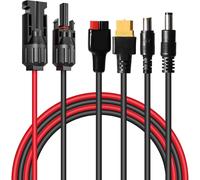 FGNS.Divisor de cable de extensión de conector de panel solar 4 en 1, compatible con conector Anderson DC 8 mm 5,5 mm Adaptador de enchufe de alimentación XT60 Conector hembra Cargador Conectores sola
