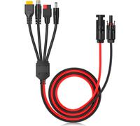 FGNS.Divisor de cable de extensión de conector de panel solar 4 en 1, compatible con conector Anderson DC 8 mm 5,5 mm Adaptador de enchufe de alimentación XT60 Conector hembra Cargador Conectores sola