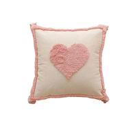 FGUJSUR Funda De Cojín Cuadrada Funda De Almohada Algodón Rosa con Borlas, Elegante Y Decorativa For Sofá(Color 04)