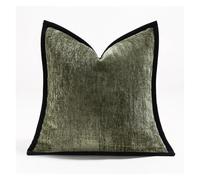 FGUJSUR Funda De Cojín Cuadrada Funda de cojín Cuadrada Color Liso con Bordes prensados, Funda Almohada Lujo for decoración del hogar, for sofá(Green-Cushion Cover,50x50cm)