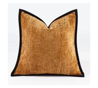 FGUJSUR Funda De Cojín Cuadrada Funda de cojín Cuadrada Color Liso con Bordes prensados, Funda Almohada Lujo for decoración del hogar, for sofá(Orange-Cushion Cover,50x50cm)