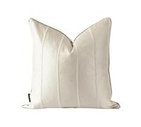 FGUJSUR Funda De Cojín Cuadrada Funda de cojín Moderna y Sencilla en Beige Blanco con Estampado Espiga Jacquard for Sala Estar, sofá Dormitorio(Color01)