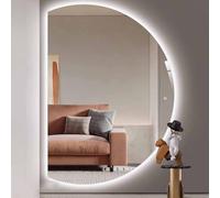 FGXHHS Aplique de Pared Decorativo semicircular con iluminación LED, Regulable de 3000K a 6000K, antivaho y sin Marco, 51"x35"/130x90cm (Derecha, 35"x24")
