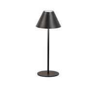 FH Lighting Lámpara de mesa recargable Kano LED, negra, atenuable, regulable, IP54