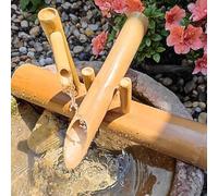 FHSLKXIM Kit de fuente de bambú, fuente solar de bambú con bomba, fuente de bambú Zen, decoración de jardín al aire libre, sistema de circulación de agua, para césped, jardín, patio trasero, 61 cm