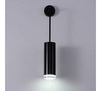 FHSLKXIM Nordic - Aplique de pared LED negro simple para interiores, cilíndrico, tubo largo, lámpara moderna para el hogar, lámpara astigmática para sala de estar, dormitorio, luz neutra, 6 cm