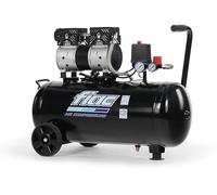 FIAC Compresor de Aire Móvil Silencioso SUPERSILENT 50, Sin Aceite, Presión Máxima 8 Bar, 1 Hp, Depósito 50 Litros, Nivel sonoro 58 dB LpA