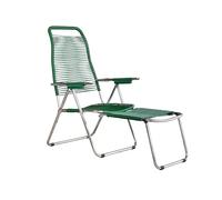 Fiam Spaghetti - Sillón Relax con cordones de exterior - Estructura de aluminio, PVC verde oscuro