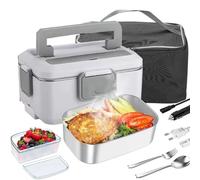 Fiambrera con calefacción eléctrica de 2,5l y 90W, 24/220V, revestimiento de acero inoxidable, calentador de alimentos portátil, caja Bento, contenedor de alimentos para coche 90W 2.5L
