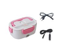 Fiambrera con calefacción eléctrica para el coche, fiambrera portátil, 110V, 220V, 12V, 24V, enchufe europeo y estadounidense, calentador de arroz, Juego de contenedores Pink