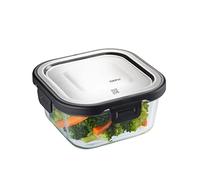 Fiambrera cuadrada Gefu Milo de cristal de borosilicato y acero inoxidable 500 ml