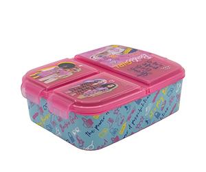 Fiambrera infantil múltiple con 3 compartimentos de Barbie BB22