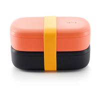 Fiambrera TO GO 2 x 500 ml, doble, coral/negro, Lékué