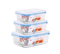 Fiambreras de Cristal Borosilicato Herméticas QUTTIN Set 3 | Redondas, Rectangulares y Cuadradas | Tuppers para Comida | POPPY&MARTI