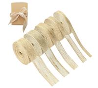Fibra de yute - 5 rollos. Yute natural - 5 estilos. Decoración para bodas - de 10 mm a 30 mm - 10 metros por rollo - Perfecto para envoltorios de regalos - Cuerda de yute