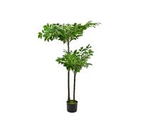Ficus artificial de 120cm con 2 copas y maceta - planta artificial decorativa grande realista para interiores