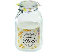 Fido Bormioli Rocco 58302 - Juego de 4 tarros de cristal (2130 ml, incluye gomas, tarros de conservas, tarros de postre, tarros de mermelada)