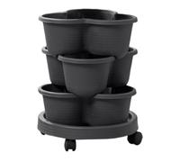 Fierudeng Maceta Vertical apilable de 3 Niveles, Maceta apilable, Maceta de Fresas, Vertical Que te Permite Cultivar Patatas, Fresas y una Variedad de Verduras en un Espacio mínimo