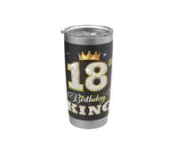 Fiesta de cumpleaños número 18 del rey de 18 años para él Vaso térmico de acero inoxidable de doble pared