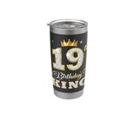 Fiesta de cumpleaños número 19 del rey de 19 años para él Vaso térmico de acero inoxidable de doble pared