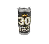 Fiesta de cumpleaños número 30 del rey de 30 años para él Vaso térmico de acero inoxidable de doble pared