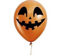 FIESTAS GUIRCA | 10 Globos de Cara de Calabaza (30 cm) - Decoración de Halloween y Fiestas de Disfraces - Ideal para Celebraciones y Eventos Temáticos - Naranja y Negro