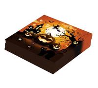 FIESTAS GUIRCA – Servilletas desechables Calabaza – 20 unidades 16×16 cm – Naranja/Negro