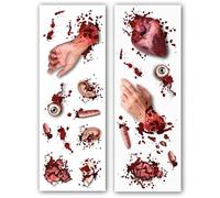 FIESTAS GUIRCA | 2 Hojas Adhesivas Órganos Amputados (25x70 cm) - Decoración de Pared, Puerta y Ventana para Halloween y Fiestas de Terror - Ideal para Celebraciones y Eventos - Multicolor