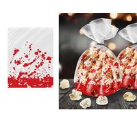 FIESTAS GUIRCA | 20 Bolsas de Caramelos Ensangrentadas Reutilizables (28x13 cm) - Decoración de Mesa para Fiestas de Halloween y Celebraciones Terroríficas - Ideal para Eventos de Miedo - Rojo