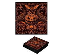 Fiestas Guirca Servilletas desechables con calabazas góticas 20 uds 16x16 cm Naranja y Negro
